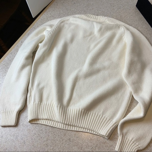 Lands’ End Petite Cream Cotton Sweater - Picture 8 of 10